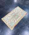 Turkish Mini Rug Oriental Hand Knotted Vintage Rug 1'10" x 3' #17941