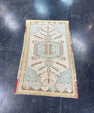 Turkish Mini Rug Oriental Hand Knotted Vintage Rug 1'10" x 3' #17941