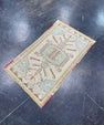 Turkish Mini Rug Oriental Hand Knotted Vintage Rug 1'10" x 3' #17941