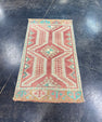Turkish Mini Rug Oriental Hand Knotted Vintage Rug 1'8" x 2'11" #17201