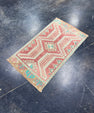 Turkish Mini Rug Oriental Hand Knotted Vintage Rug 1'8" x 2'11" #17201