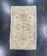 Turkish Mini Rug Oriental Hand Knotted Vintage Rug 1'9" x 2'11" #17947