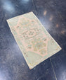 Turkish Mini Rug Oriental Hand Knotted Vintage Rug 1'9" x 2'11" #17947