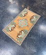 Turkish Mini Rug Oriental Hand Knotted Vintage Rug 1'8" x 2'11" #17080