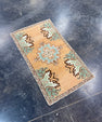 Turkish Mini Rug Oriental Hand Knotted Vintage Rug 1'8" x 2'11" #17080