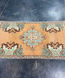 Turkish Mini Rug Oriental Hand Knotted Vintage Rug 1'8" x 2'11" #17080