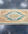 Turkish Mini Rug Oriental Hand Knotted Vintage Rug 1'8" x 2'11" #17088