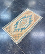 Turkish Mini Rug Oriental Hand Knotted Vintage Rug 1'8" x 2'11" #17088