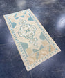 Turkish Mini Rug Oriental Hand Knotted Vintage Rug 1'10" x 3'5" #17468