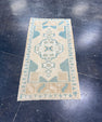 Turkish Mini Rug Oriental Hand Knotted Vintage Rug 1'10" x 3'5" #17468