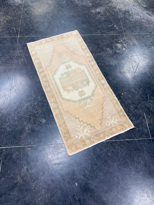 Turkish Mini Rug Oriental Hand Knotted Vintage Rug 1'6" x 3'1" #17746