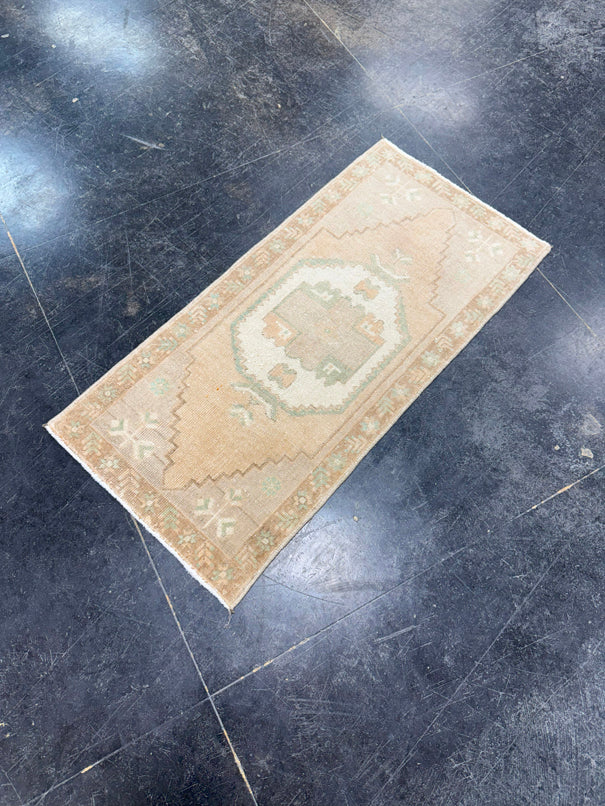 Turkish Mini Rug Oriental Hand Knotted Vintage Rug 1'6" x 3'1" #17746