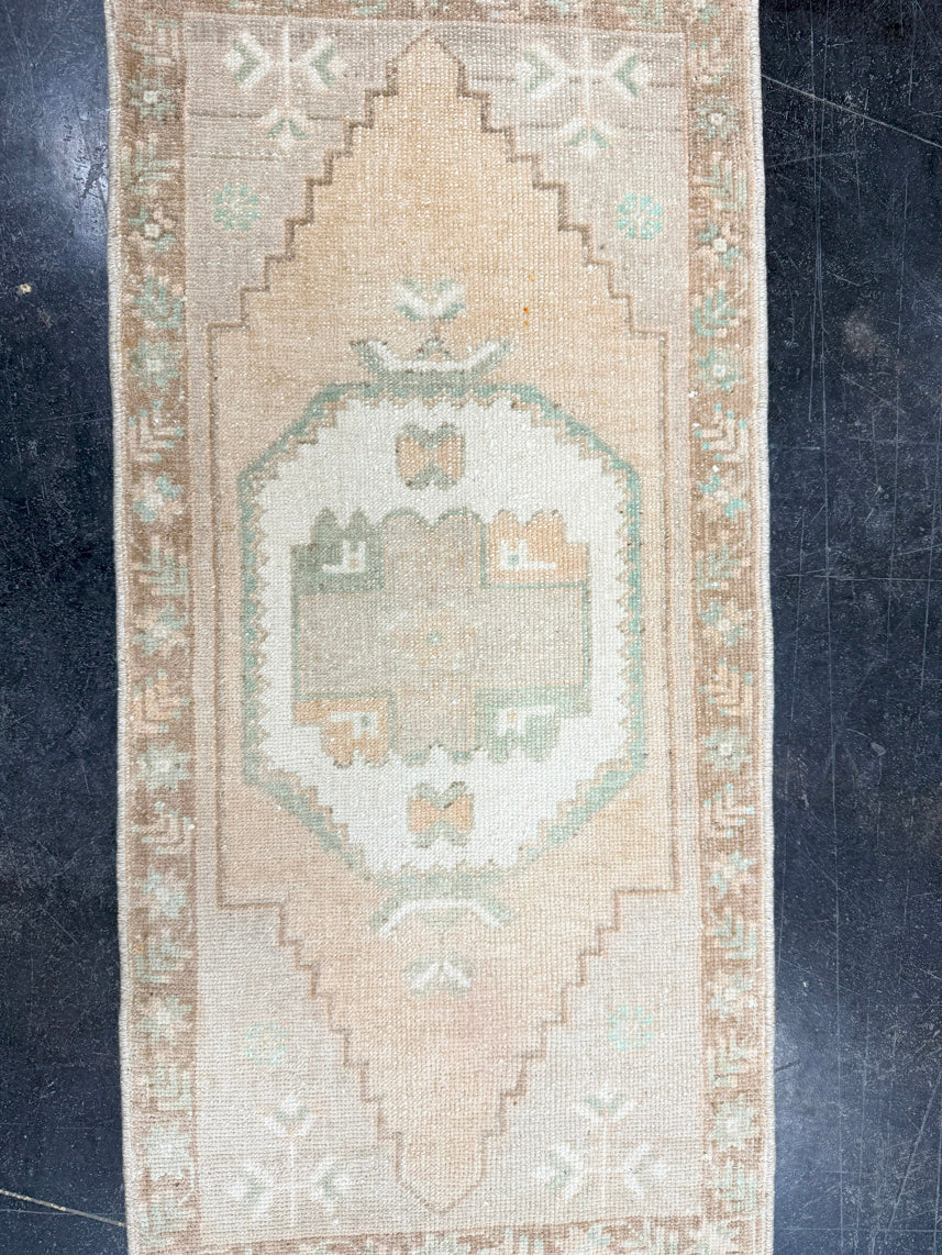 Turkish Mini Rug Oriental Hand Knotted Vintage Rug 1'6" x 3'1" #17746