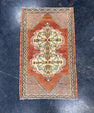 Turkish Mini Rug Oriental Hand Knotted Vintage Rug 1'7" x 2'8" #17465