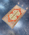 Turkish Mini Rug Oriental Hand Knotted Vintage Rug 1'7" x 2'8" #17465