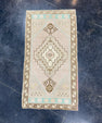 Turkish Mini Rug Oriental Hand Knotted Vintage Rug 1'8" x 3'1" #17057