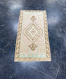 Turkish Mini Rug Oriental Hand Knotted Vintage Rug 1'8" x 3'1" #17057