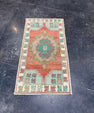 Turkish Mini Rug Oriental Hand Knotted Vintage Rug 1'7" x 2'11" #17891