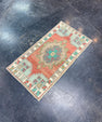 Turkish Mini Rug Oriental Hand Knotted Vintage Rug 1'7" x 2'11" #17891