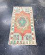 Turkish Mini Rug Oriental Hand Knotted Vintage Rug 1'7" x 2'11" #17891