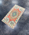 Turkish Mini Rug Oriental Hand Knotted Vintage Rug 1'7" x 2'11" #17891