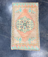 Turkish Mini Rug Oriental Hand Knotted Vintage Rug 1'9" x 3' #17924