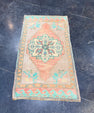 Turkish Mini Rug Oriental Hand Knotted Vintage Rug 1'9" x 3' #17924