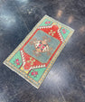 Turkish Mini Rug Oriental Hand Knotted Vintage Rug 1'5" x 2'6" #17063