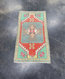 Turkish Mini Rug Oriental Hand Knotted Vintage Rug 1'5" x 2'6" #17063