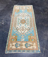 Turkish Mini Rug Oriental Hand Knotted Vintage Rug 1'7" x 3'8" #17904