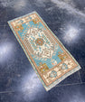 Turkish Mini Rug Oriental Hand Knotted Vintage Rug 1'7" x 3'8" #17904