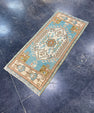 Turkish Mini Rug Oriental Hand Knotted Vintage Rug 1'7" x 3'8" #17904