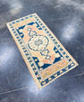 Turkish Mini Rug Oriental Hand Knotted Vintage Rug 1'9" x 3'6" #17465