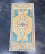 Turkish Mini Rug Oriental Hand Knotted Vintage Rug 1'9" x 3'7" #17490
