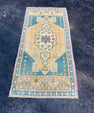 Turkish Mini Rug Oriental Hand Knotted Vintage Rug 1'9" x 3'7" #17490