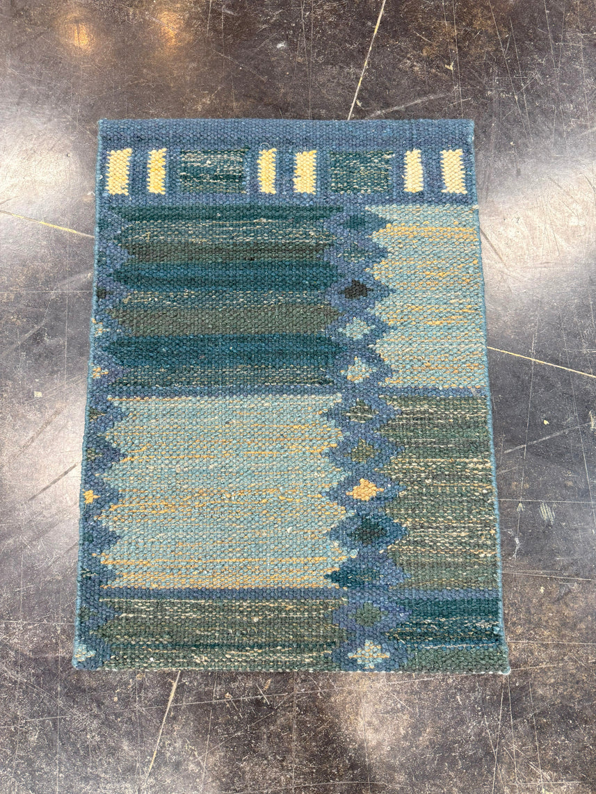 Turkish Mini Rug Oriental Hand Knotted Vintage Rug 2'1" x 2'11" #17030