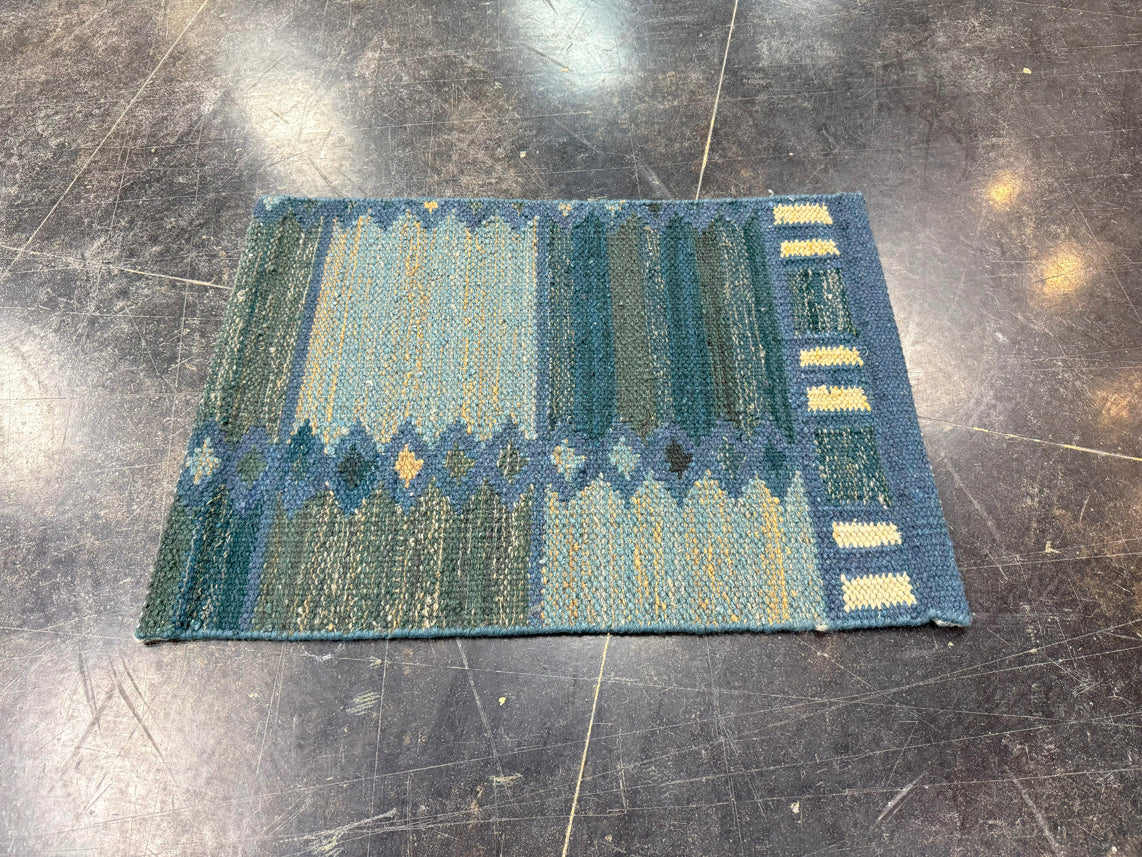 Turkish Mini Rug Oriental Hand Knotted Vintage Rug 2'1" x 2'11" #17030