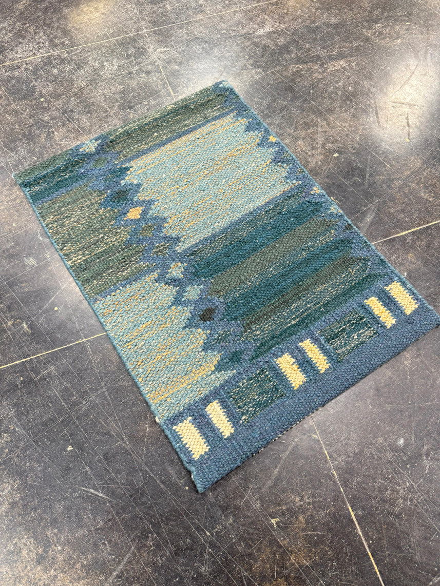 Turkish Mini Rug Oriental Hand Knotted Vintage Rug 2'1" x 2'11" #17030