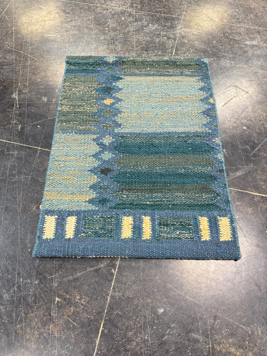 Turkish Mini Rug Oriental Hand Knotted Vintage Rug 2'1" x 2'11" #17030