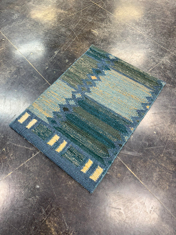 Turkish Mini Rug Oriental Hand Knotted Vintage Rug 2'1" x 2'11" #17030