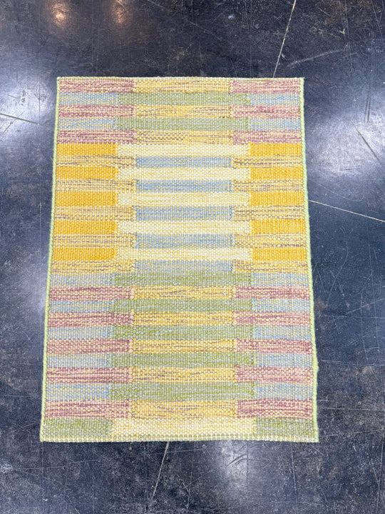 Turkish Mini Rug Oriental Hand Knotted Vintage Rug 2' x 2'10" #17048