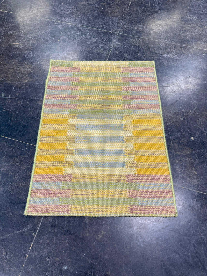 Turkish Mini Rug Oriental Hand Knotted Vintage Rug 2' x 2'10" #17048