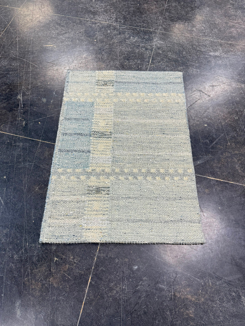 Turkish Mini Rug Oriental Hand Knotted Vintage Rug 2' x 2'11" #17026
