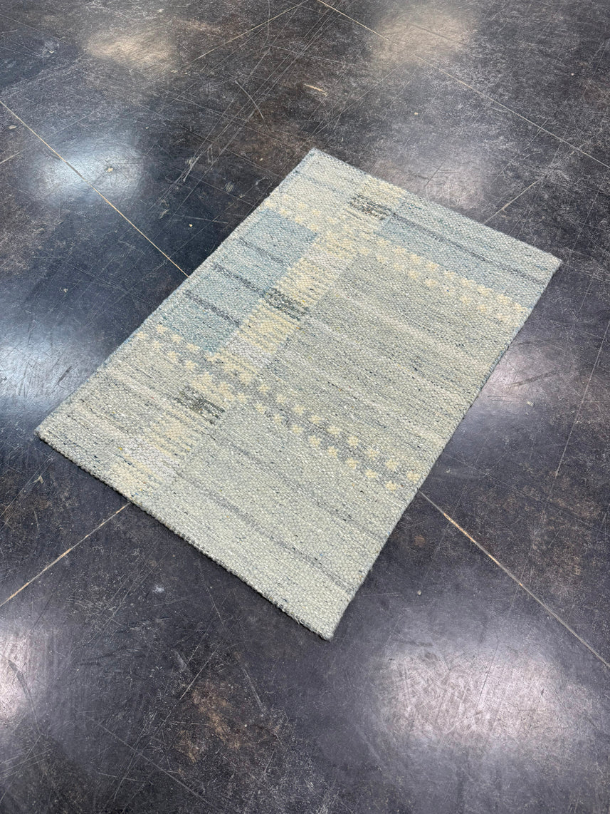 Turkish Mini Rug Oriental Hand Knotted Vintage Rug 2' x 2'11" #17026