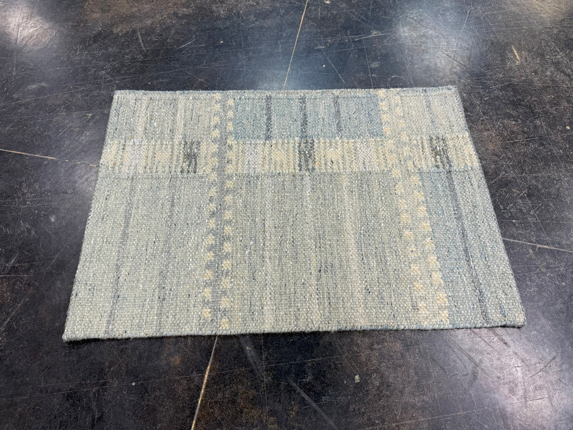 Turkish Mini Rug Oriental Hand Knotted Vintage Rug 2' x 2'11" #17026