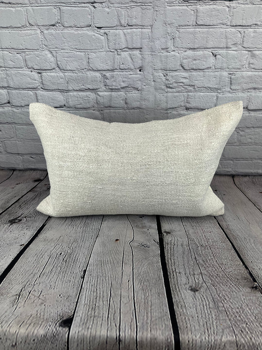 16 x 24 Hemp Pillow Turkish Cushion Natural White Pillow Cushion Cover #6165