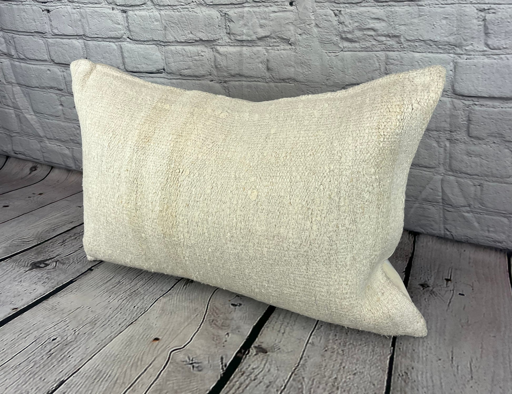 16 x 24 Hemp Pillow Turkish Cushion Natural White Pillow Cushion Cover #6197