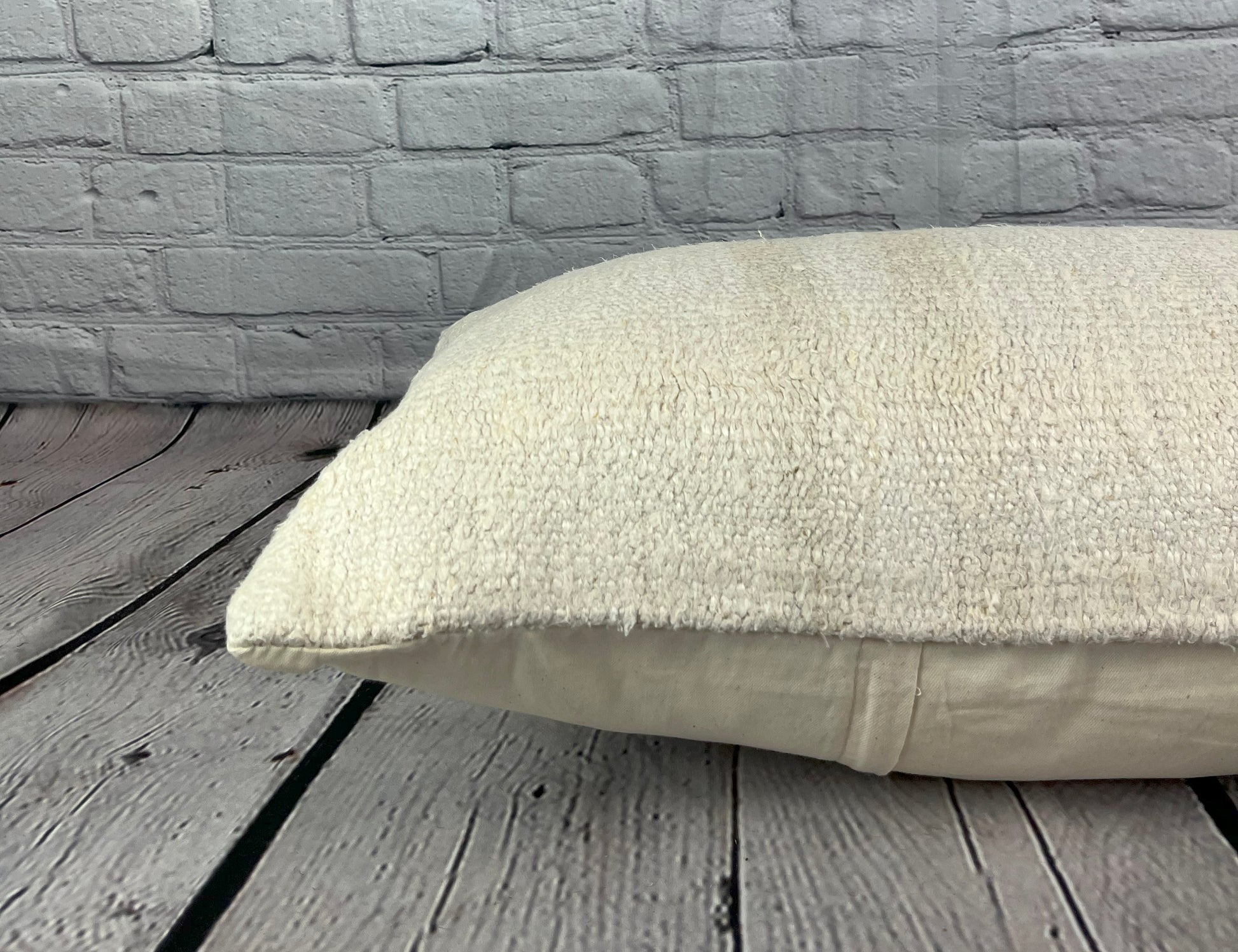 16 x 24 Hemp Pillow Turkish Cushion Natural White Pillow Cushion Cover #6197