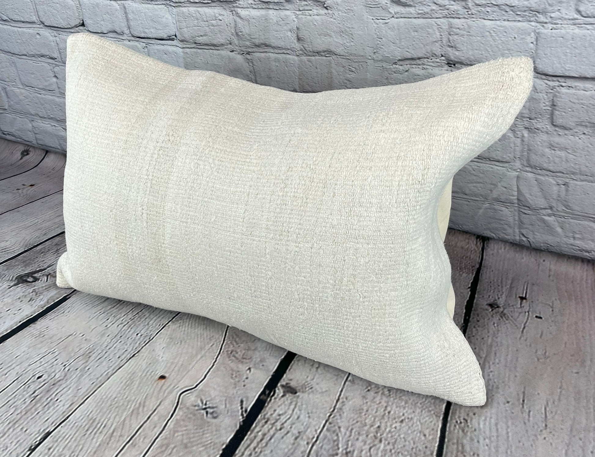 16 x 24 Hemp Pillow Turkish Cushion Natural White Pillow Cushion Cover #6194