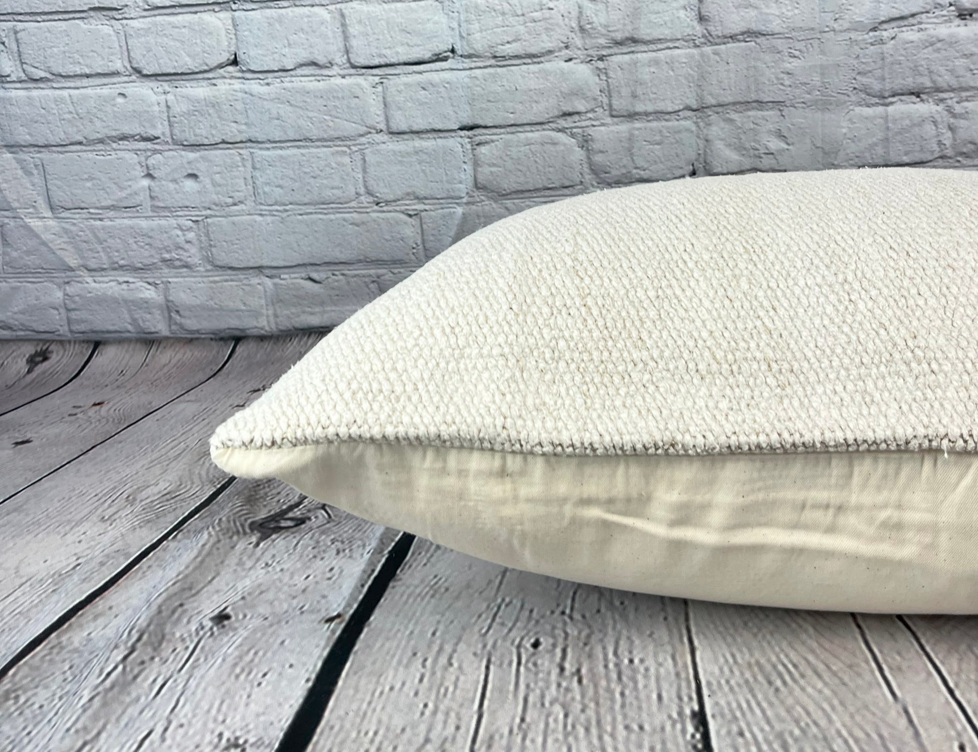 16 x 24 Hemp Pillow Turkish Cushion Natural White Pillow Cushion Cover #6183